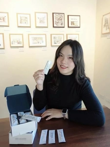 使用者分享:【珮忻Winnie】保健丨豐傑的膠原蛋白完全無腥味耶,吃起來就只有『淡淡的奶香味』 而且一包裡面就有滿滿3克,3000Da小分子好吸純膠原蛋白,沒有任何添加物