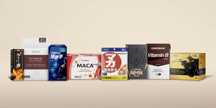 馬卡推薦8大品牌一覽，包括【豐傑生醫】馬卡+達米阿那、【K.C WIN-WIN】NMN馬卡、【大研生醫】精氣神瑪卡粉包、【UNIQMAN】B群+馬卡錠、【活沛多】神槍手馬卡膠囊、【DHC】強身馬卡、【葡萄王】田七瑪卡王、【威德】馬卡勁能飲