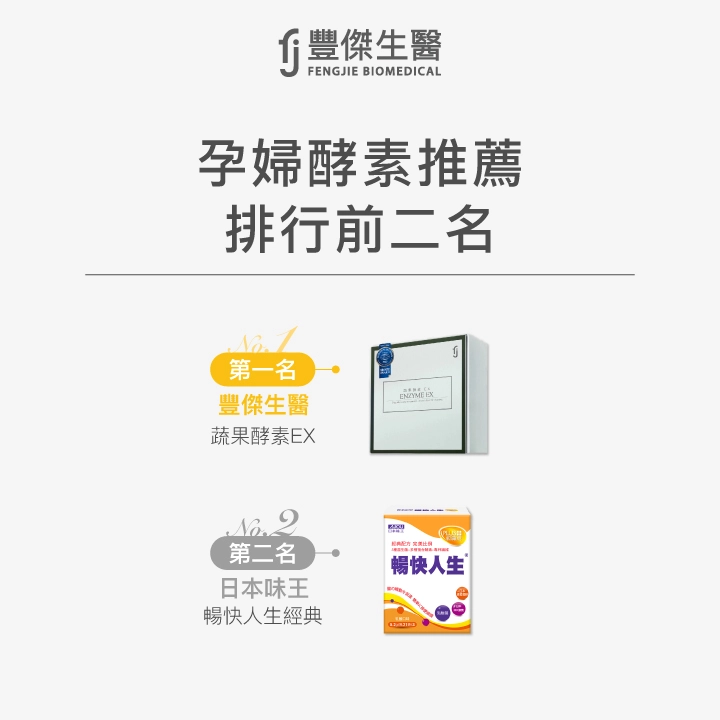 10款孕婦酵素推薦排行，第一名【豐傑生醫】蔬果酵素EX、第二名：【日本味王】暢快人生經典