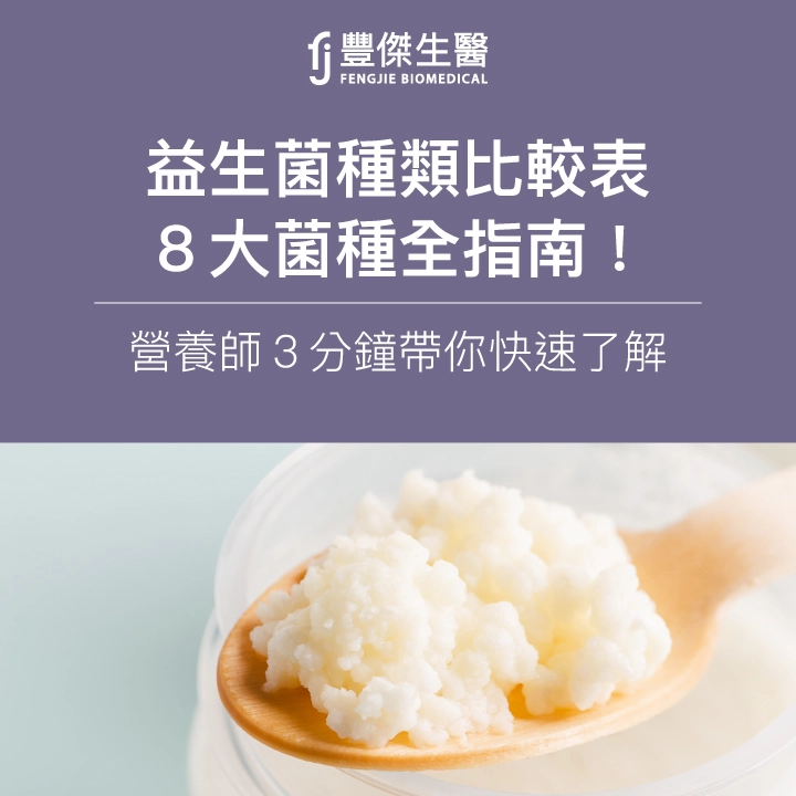 【益生菌種類比較表】8大菌種全指南!營養師3分鐘帶你快速了解