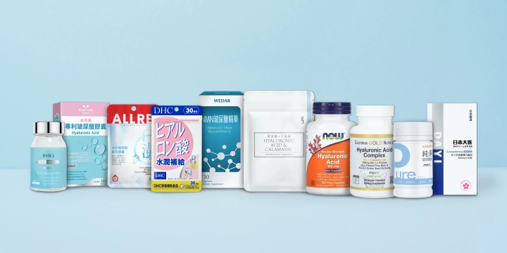口服玻尿酸推薦10大品牌一覽，包括【豐傑生醫】玻尿酸+卡曼橘、【歐瑞生醫】水光玻尿酸美容膠囊、【悠活原力】PURE玻尿酸鈉植物膠囊、【天使娜拉】水光採專利玻尿酸膠囊、【BHK's】玻尿酸膠囊、【DHC】水潤補給、【薇達】NMN玻尿酸精華、【大醫生技】玻尿酸複方錠、【NOW Foods】透明質酸、【California Gold Nutrition】透明質酸複合物