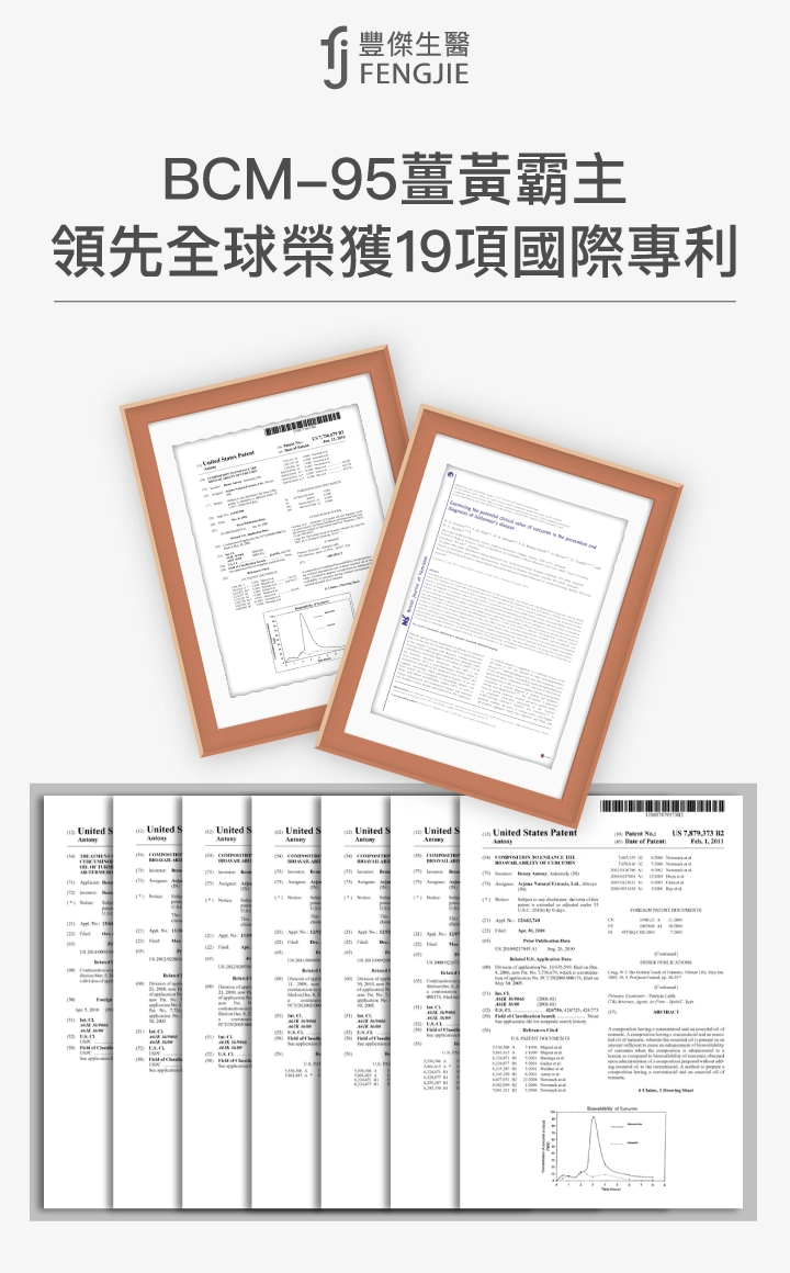 BCM-95薑黃霸主領先全球榮獲19項國際專利