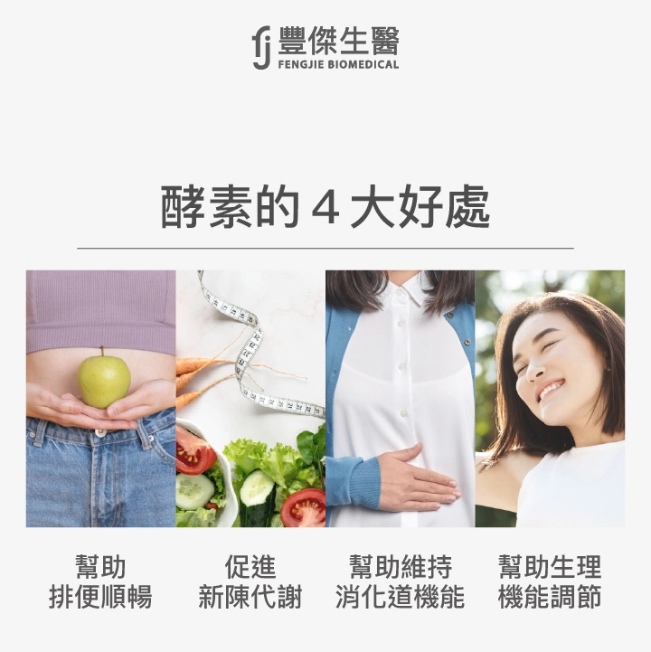 酵素的4大好處：幫助排便順暢、促進新陳代謝、幫助維持消化道機能、幫助生理機能調節