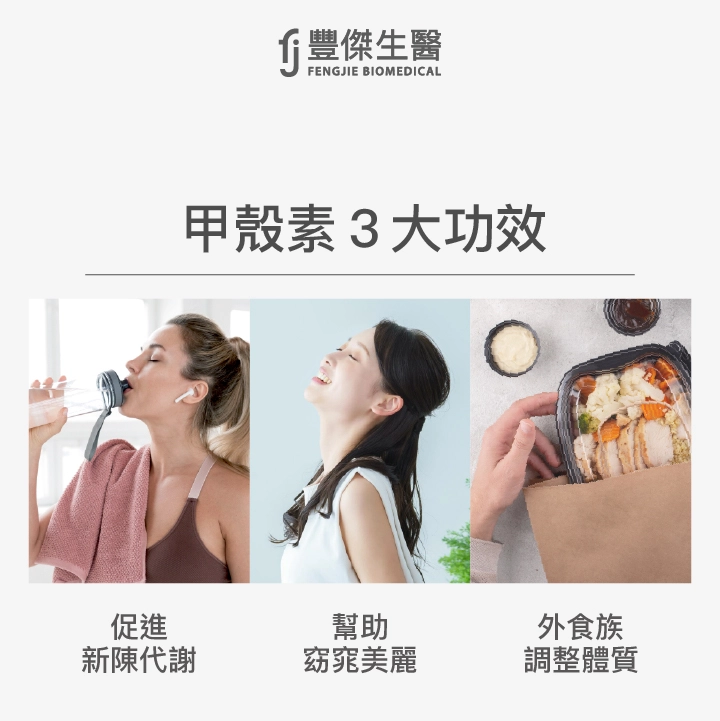 甲殼素3大功效：促進新陳代謝、幫助窈窕美麗、外食族調整體質
