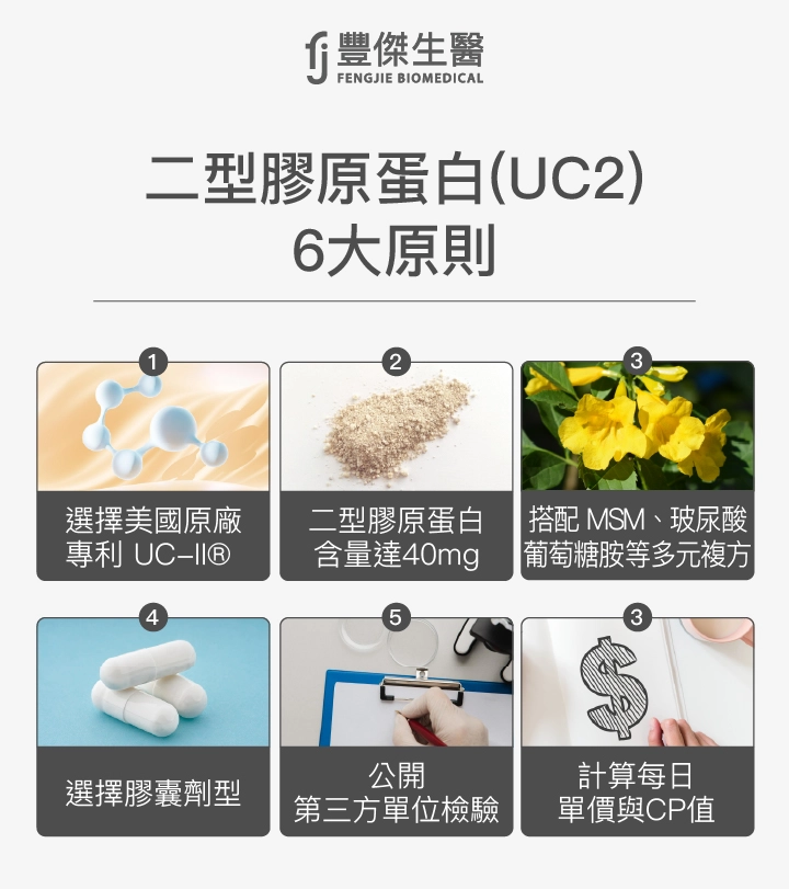 二型膠原蛋白(UC2)6大原則