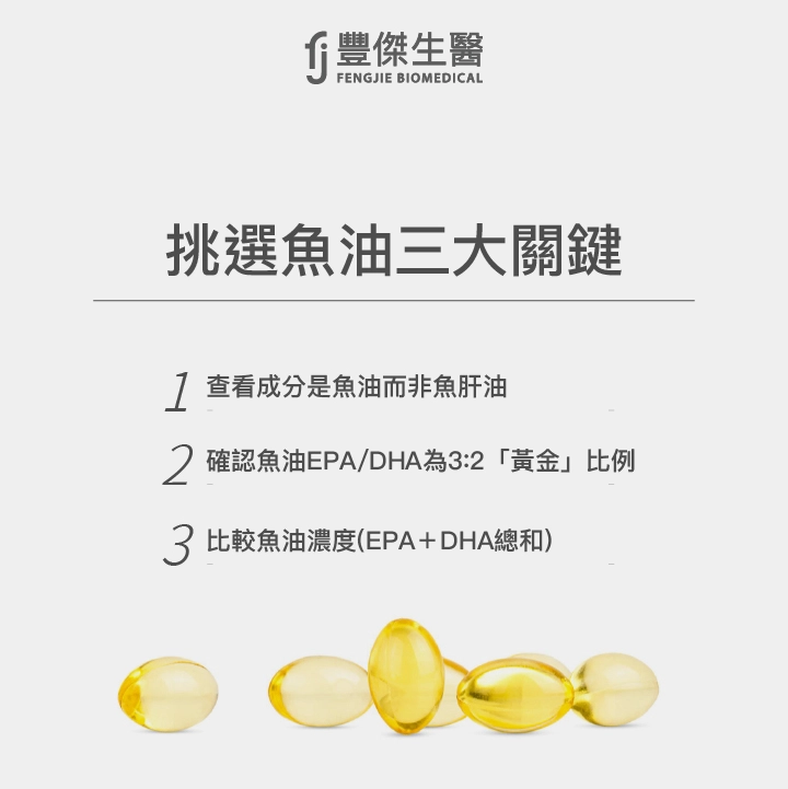 挑選魚油三大關鍵：非魚肝油、EPA/DHA黃金比例、魚油濃度檢測