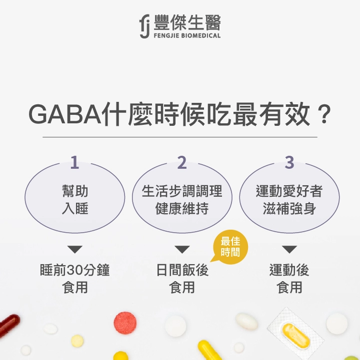 GABA可以在日間飯後食用，增加吸收且能避免不適