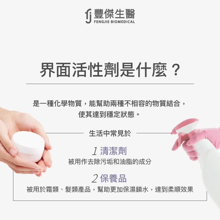 界面活性劑,也被稱為表面活性劑,是一種化學物質,能夠幫助兩種不相容的物質結合,並使其達到穩定的狀態,舉例來說:油與水兩者互不相溶,在加入界面活性劑後,即可完美融合在一起。這些物質在許多應用中扮演關鍵角色。